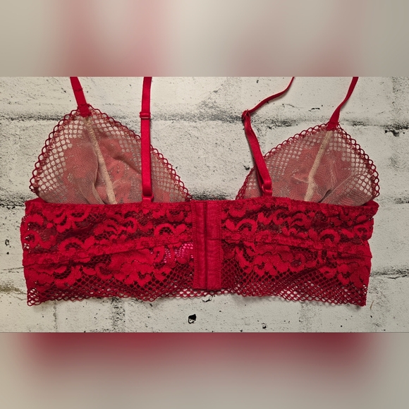 La Senza Red Lace Longline Bralette Underwire Sheer Size M - Picture 9 of 13